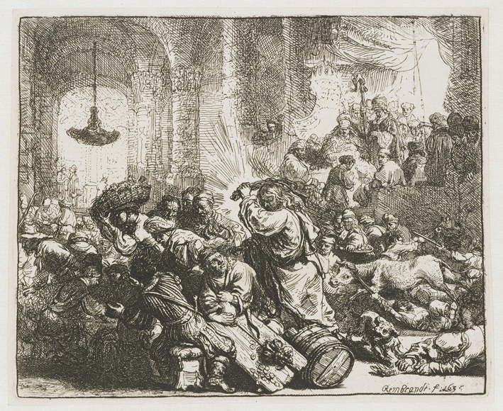  伦勃朗·梵·莱茵 Rembrandt van Rijn——基督驱逐从寺庙的商人